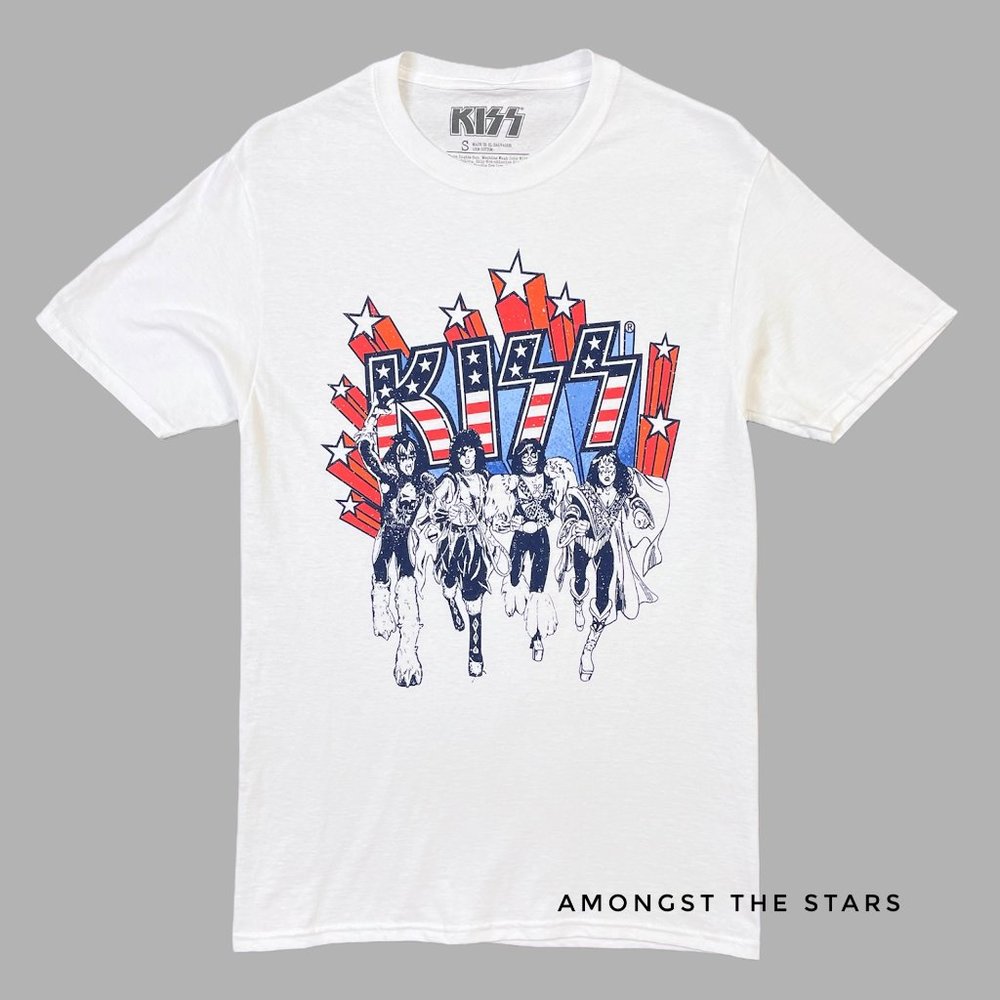 KISS Americana Stars & Stripes White Band T-Shirt